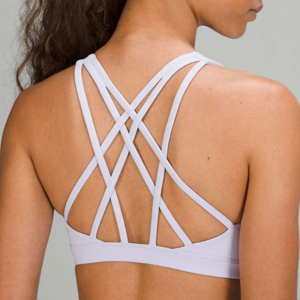 Lululemon FREE TO BE SERENE Sports Bra C/D Cup, Pastel Blue, 10